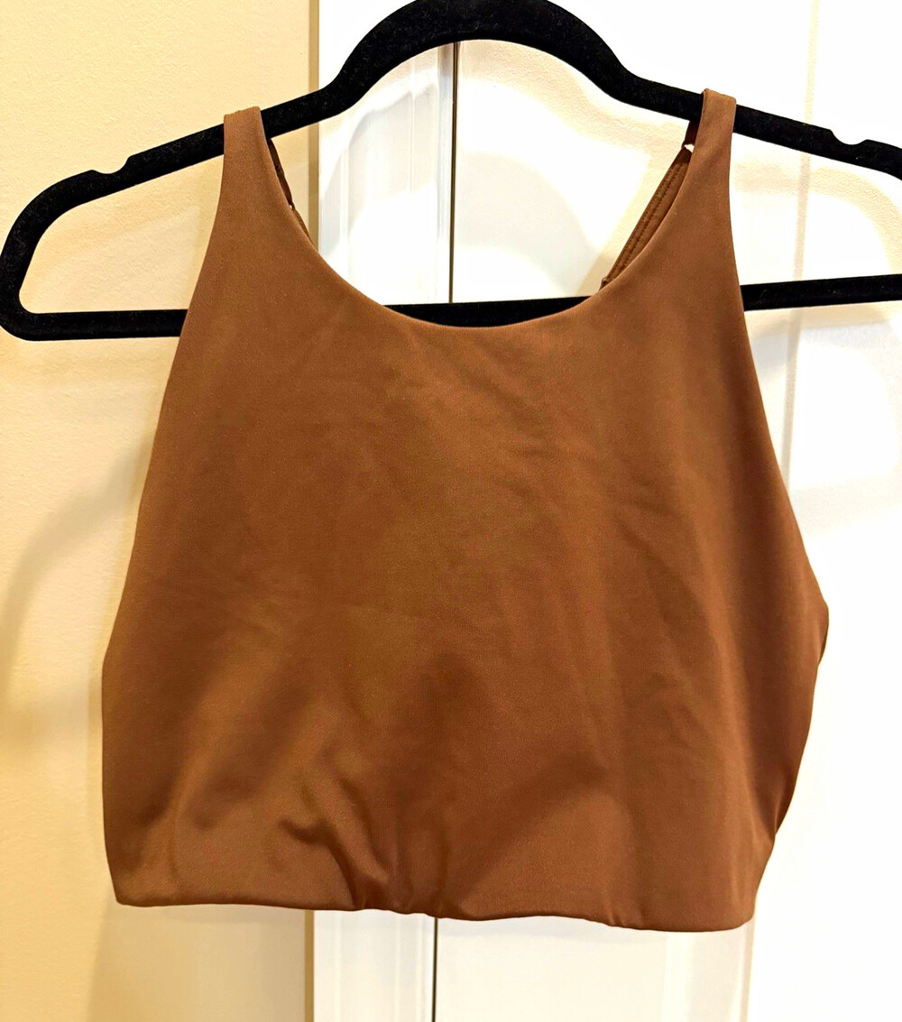 Girlfriend Collective Brown Sports Bra XL Medium Support Stretch Crossback #1001